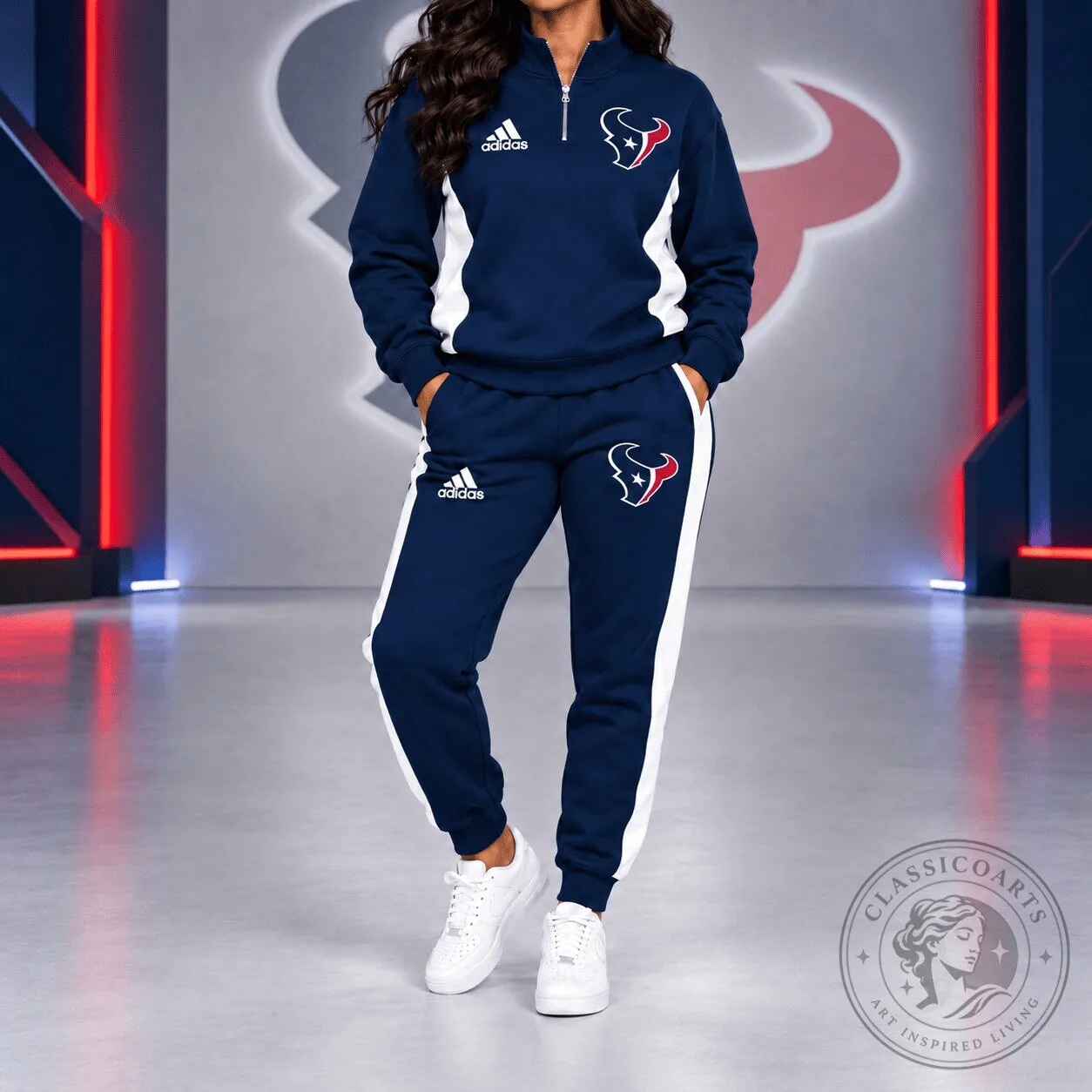 Houston Texans Adidas Quarter-Zip Sweatshirt