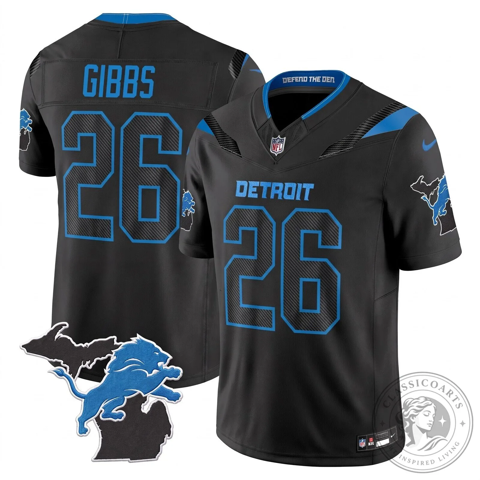 Jahmyr Gibbs Detroit Lions Black Vapor Limited Edition Football Jersey