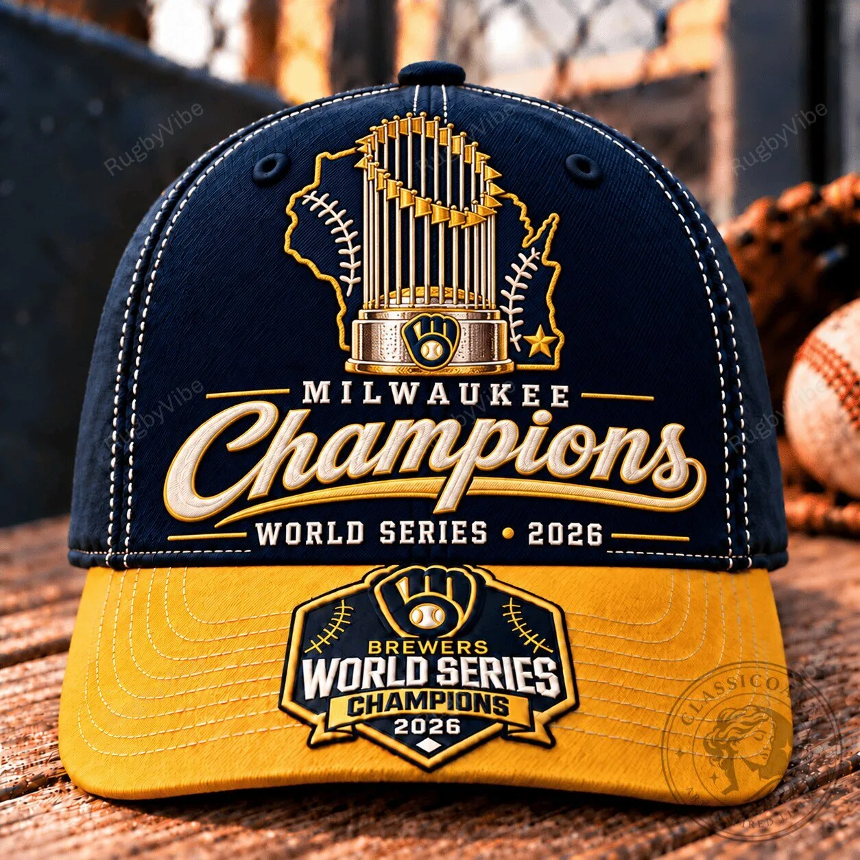 2026 Champions Baseball Hat for Milwaukee Brewers World Series