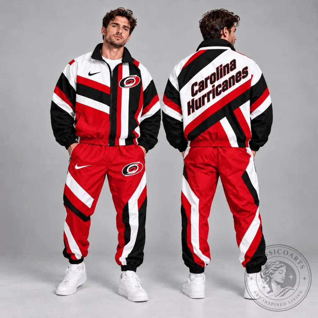 Carolina Hurricanes Dynamic Diagonal Stripe Full Zip Windbreaker Tracksuit Jacket Carolina Hurricanes Dynamic Diagonal Stripe Full Zip Windbreaker Tracksuit Jacket