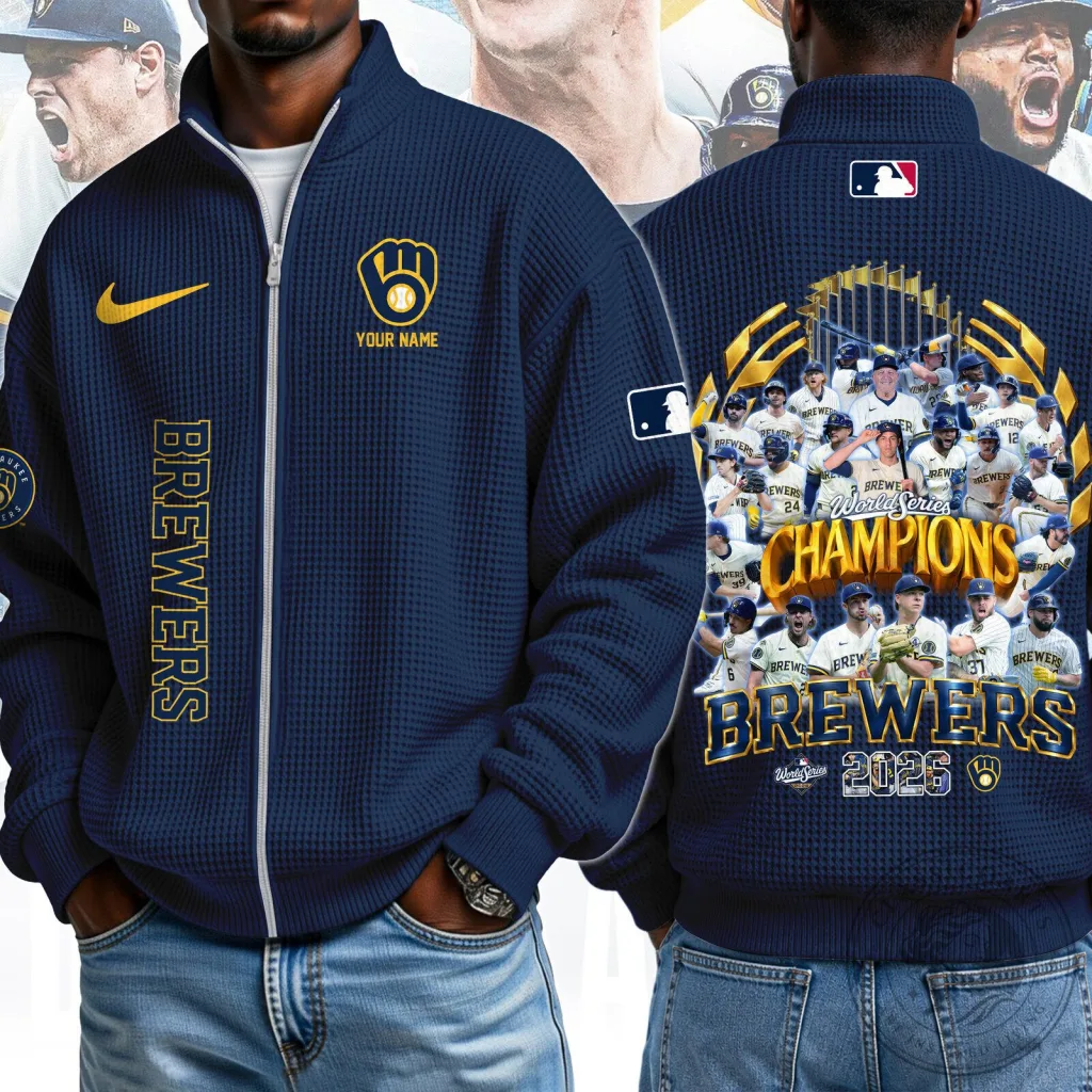 Milwaukee Brewers World Series Champions 2026 Personalized Full-Zip Jacket Milwaukee Brewers World Series Champions 2026 Personalized Full-Zip Jacket