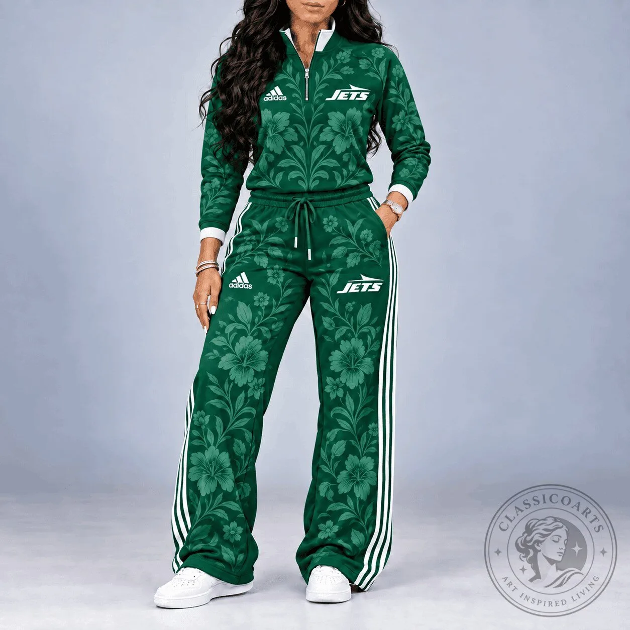 New York Jets Floral Quarter-Zip Track Jacket