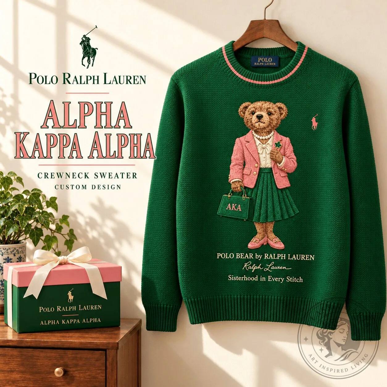 Alpha Kappa Alpha Polo Bear by Ralph Lauren Sisterhood Crewneck Sweater