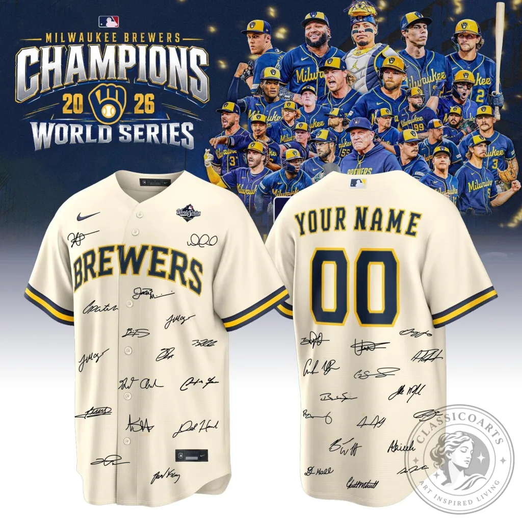 Milwaukee Brewers 2026 World Series Champions Personalized Baseball Jersey Milwaukee Brewers 2026 World Series Champions Personalized Baseball Jersey