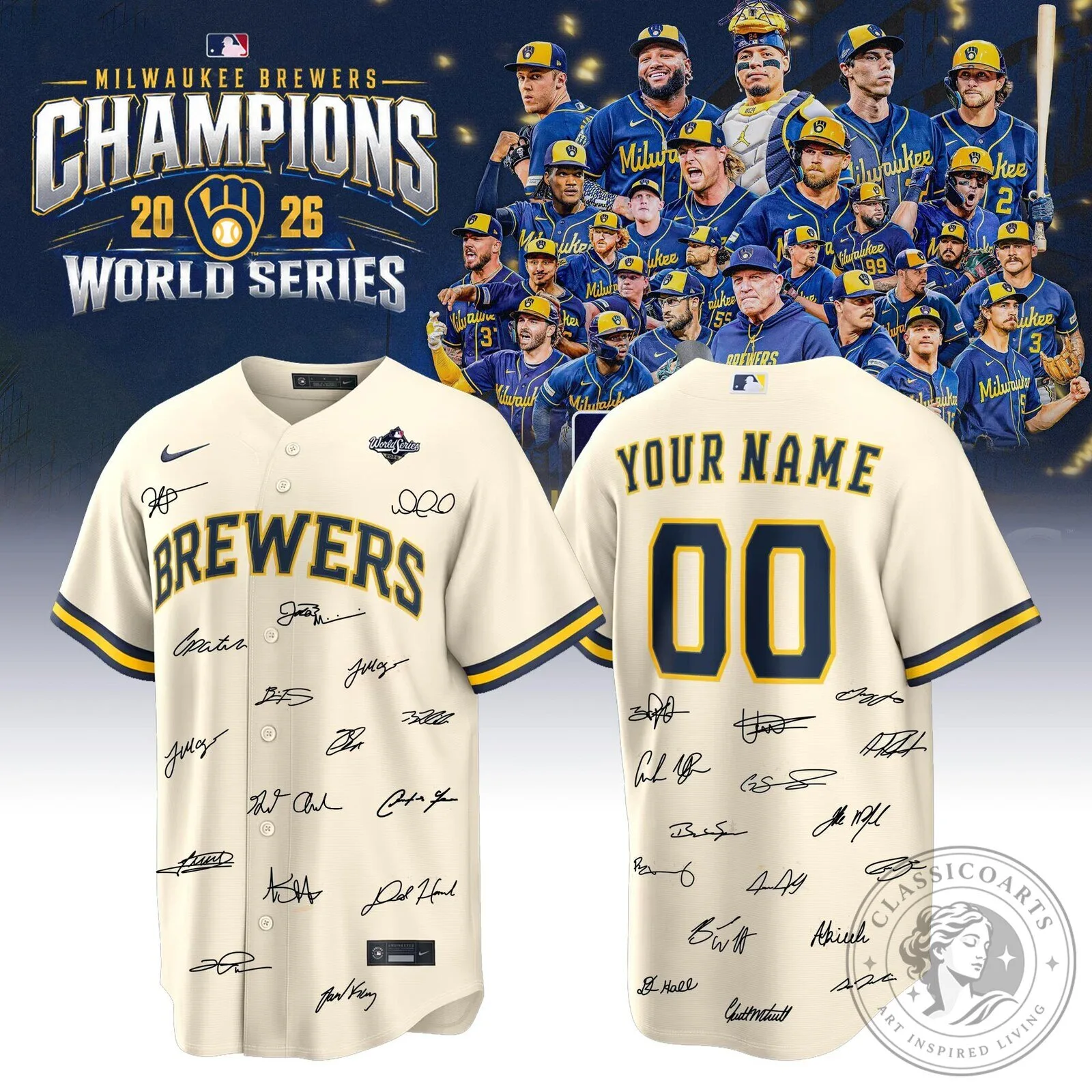 Milwaukee Brewers 2026 World Series Champions Personalized Baseball Jersey
