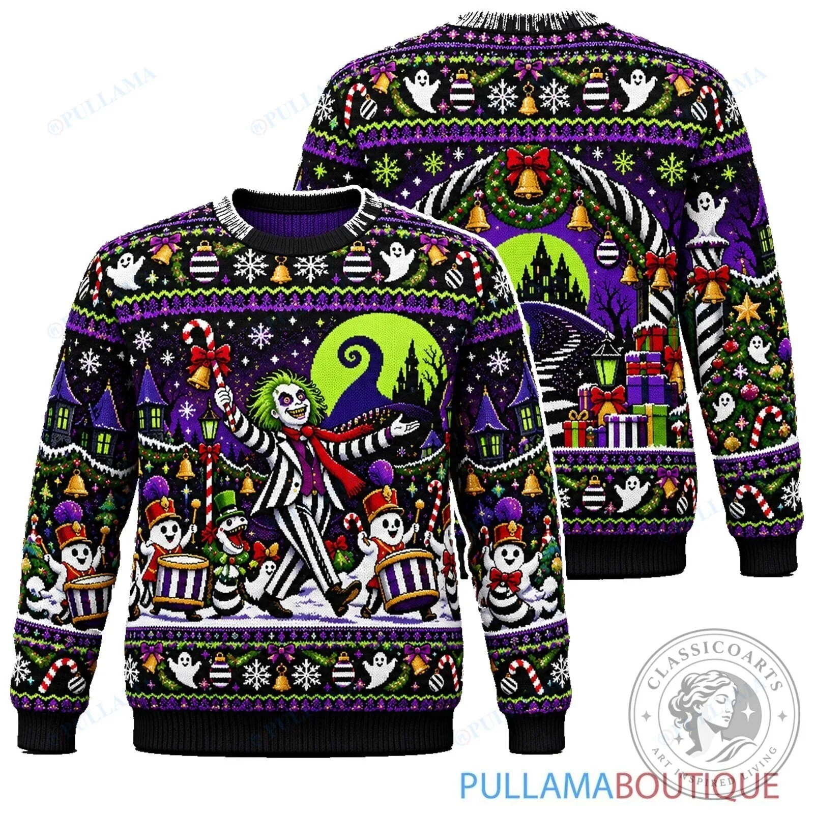 Beetlejuice Haunted Christmas Parade Ugly Holiday Sweater