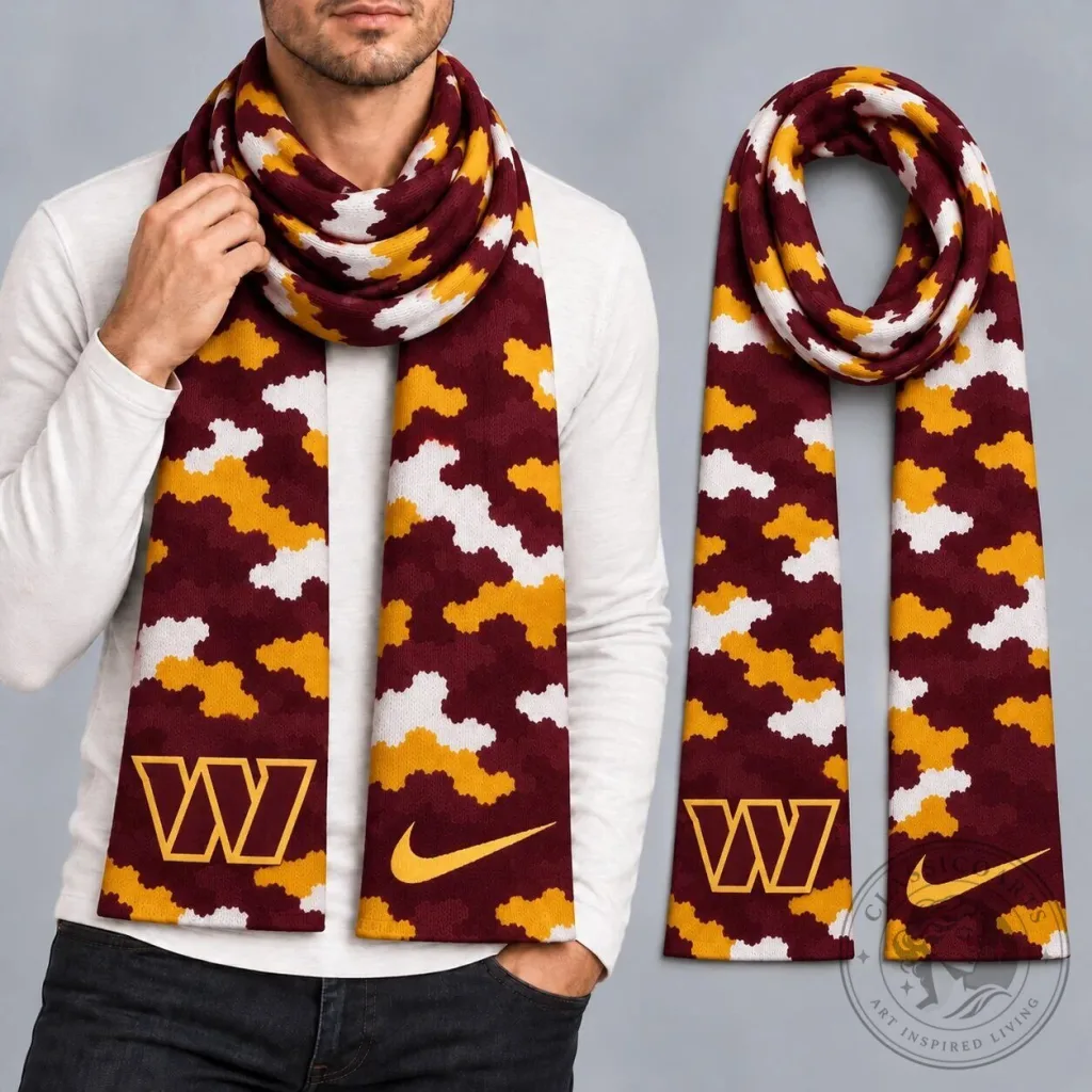 Washington Commanders NFL Camouflage Pattern Game Day Scarf Washington Commanders NFL Camouflage Pattern Game Day Scarf