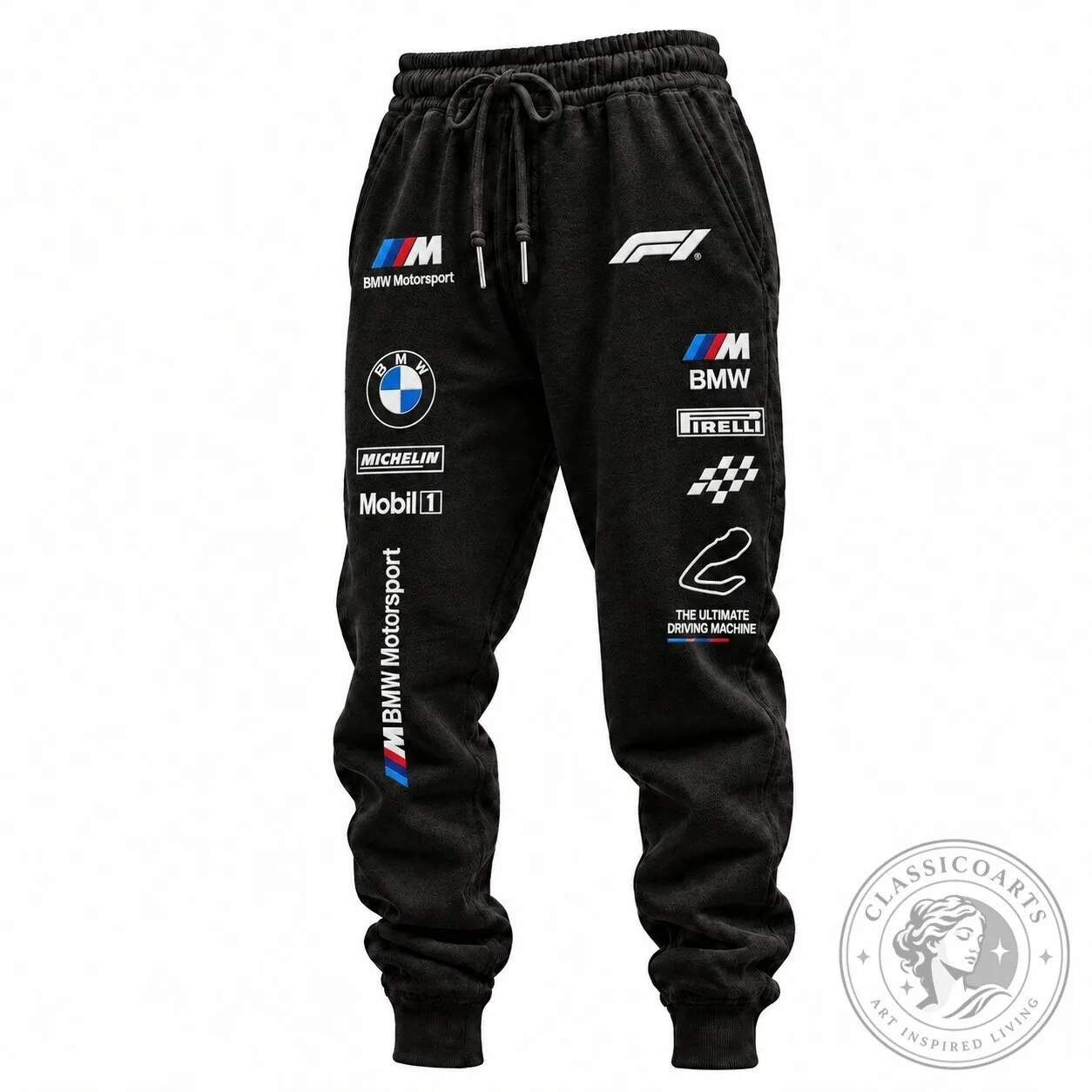 BMW Motorsport Formula 1 Racing Team Black Jogger Sweatpants for Men