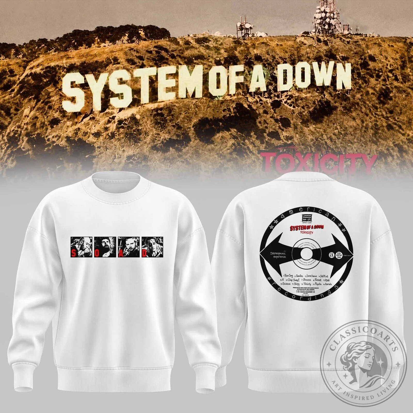 System Of A Down Toxicity Album Cover White Sweatshirt