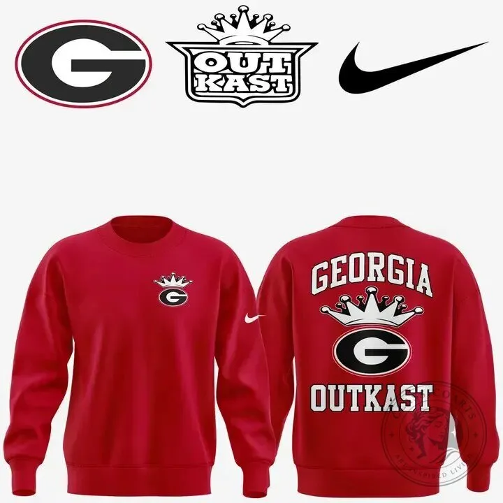 Georgia Bulldogs and Outkast Collaboration Red Crewneck Sweatshirt